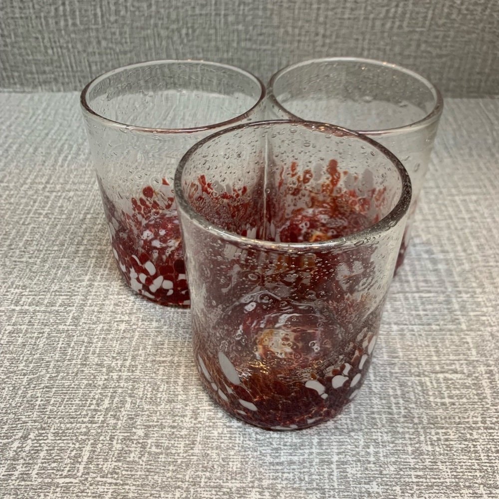 Handblown Jolly Confetti Glasses Set of 3